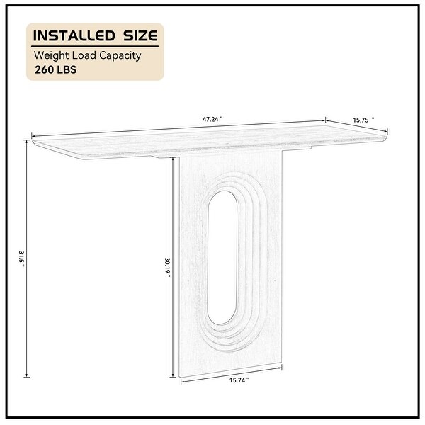 Modern Narrow Console Table with Unique Loopback Design - Bed Bath
