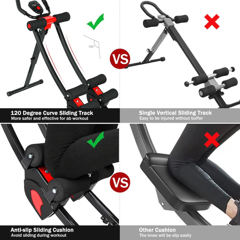Ab Machine Foldable Core Abdominal Exercise Trainer Home Gym Fitness