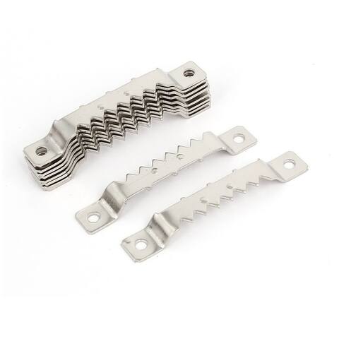 Oil Painting Picture Frame Sawtooth Hangers Silver Tone 66mmx10mmx6.5mm 10pcs - Silver Tone