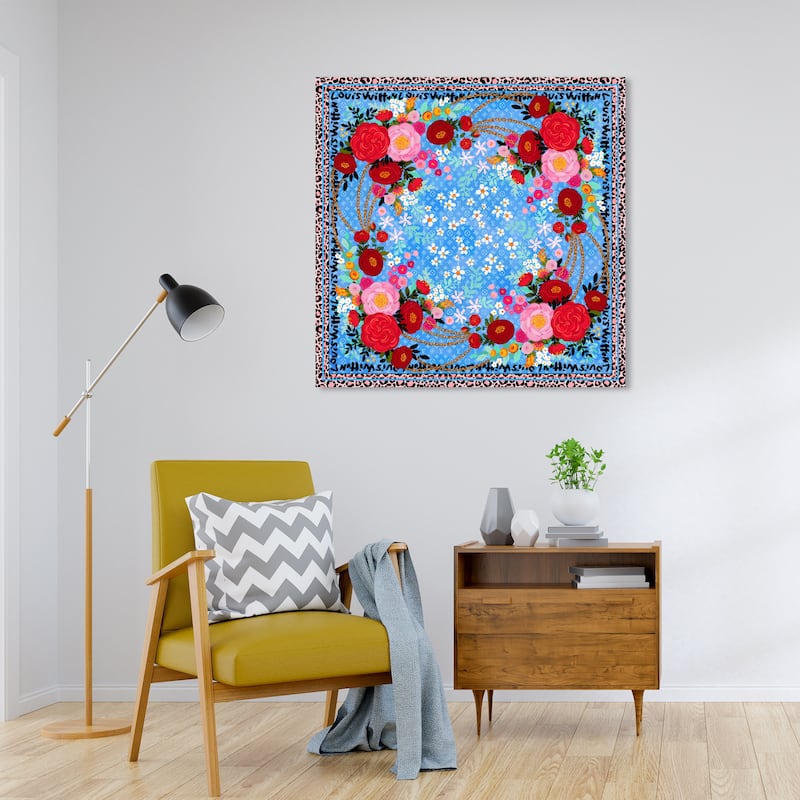 Wynwood Studio Canvas Fashion and Glam Spring Gala Blue and Modern & Contemporary Wall Art Canvas Print - 30 x 30