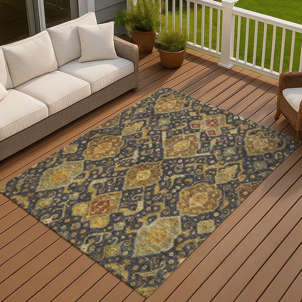 Machine Washable Indoor/ Outdoor Traditional Venetian Chantille Rug