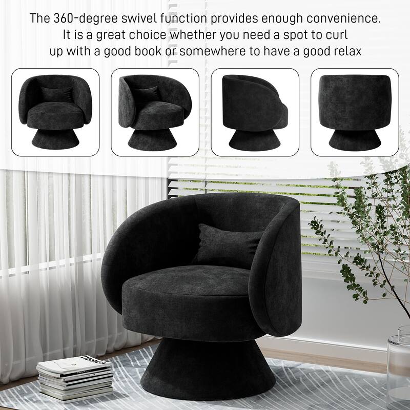 Ouyessir 360 Degree Modern Swivel Cuddle Barrel Sofa Chairs