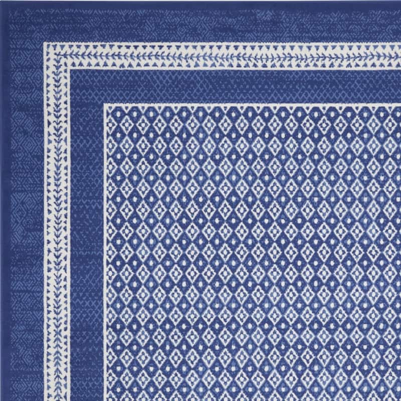 Cahow Power Loomed Distressed Geometric Non Skid Stain Resistant Area Rug By HomeRoots - 120' X '84' X '0.39