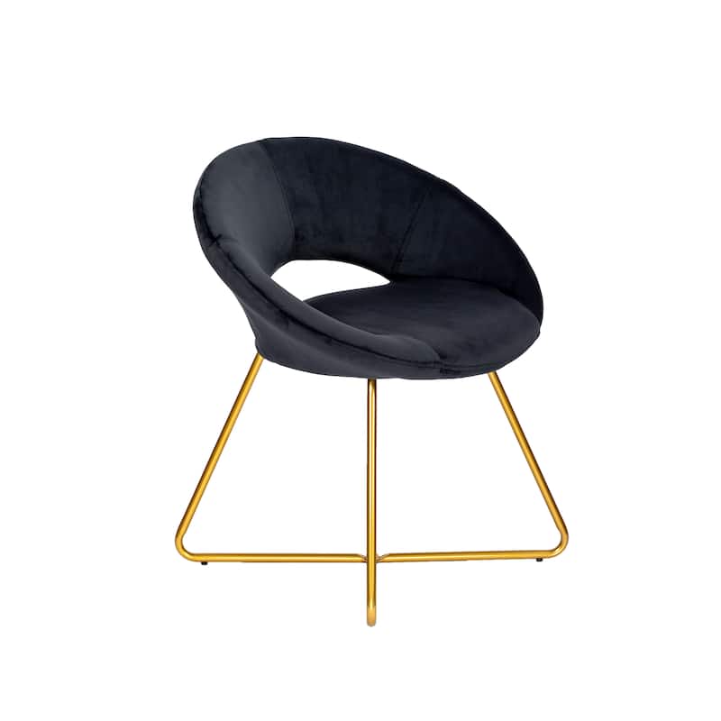 Porthos Home Reine Leisure Accent Chair, Velvet Upholstery, Gold Legs