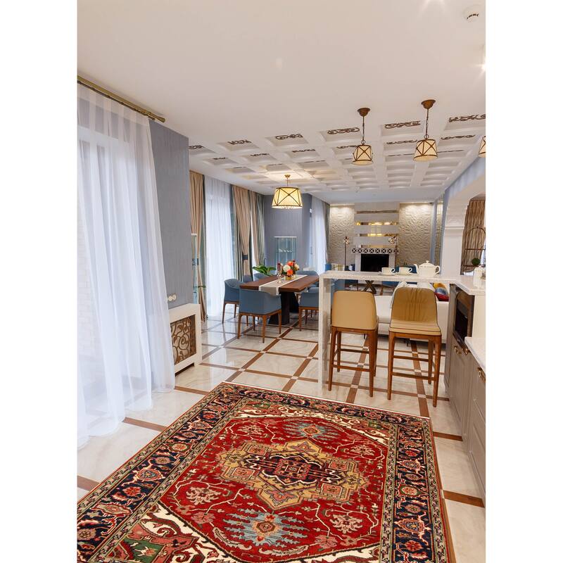 ECARPETGALLERY Hand-knotted Serapi Heritage Red Wool Rug - 6'1 x 9'0