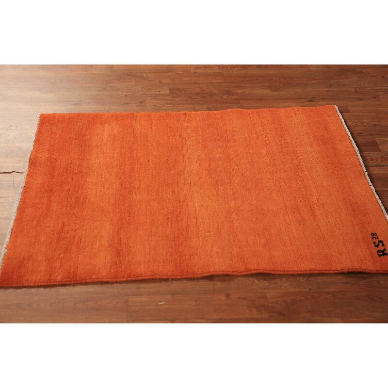 Gabbeh Oriental Rug Hand-Knotted Foyer Wool Carpet - 2'9" x 4'0"