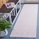 SAFAVIEH Courtyard Terezija Indoor/ Outdoor Waterproof Patio Backyard Rug - 2'3" x 12' Runner - Ivory/Soft Pink