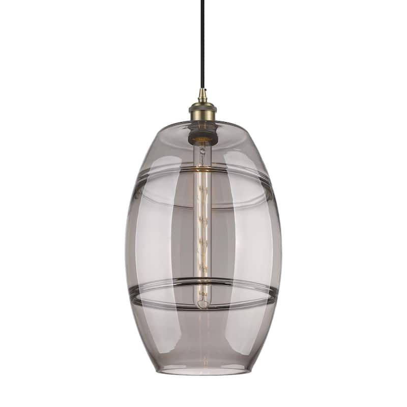 Innovations Lighting 516-1P-19-10 Vaz Pendant Vaz 10" Wide Mini - Antique Brass / Light Smoke