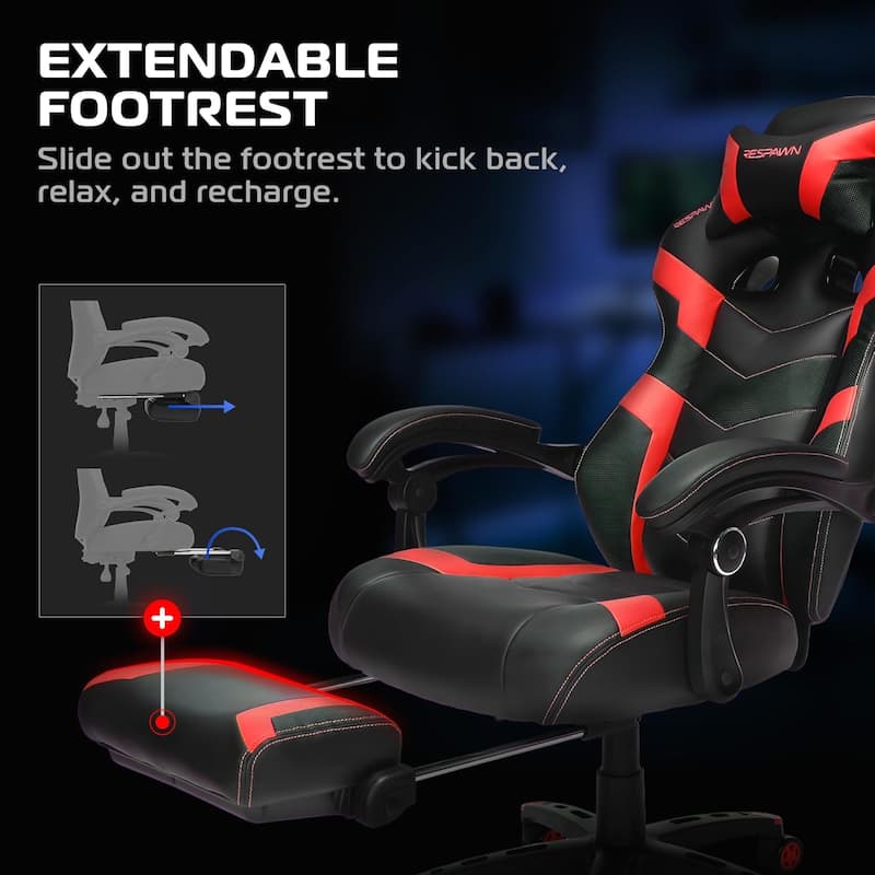 RESPAWN 110 Pro Gaming Chair - Gaming Chair with Footrest, Ergonomic Computer Desk Chair