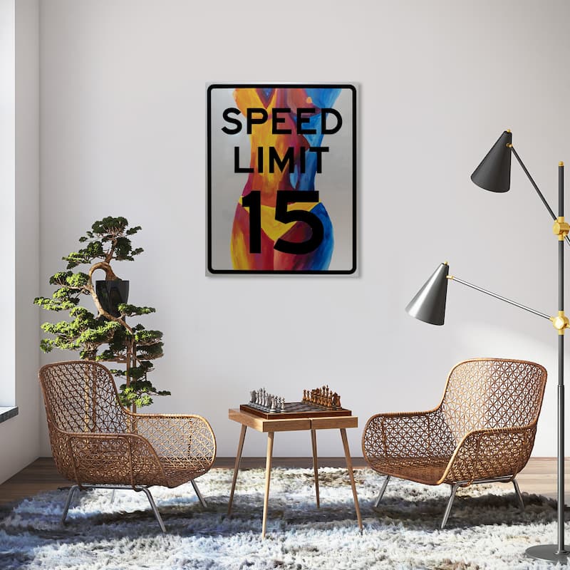 Wynwood Studio JJ Hammond - Speed Limit 15 Modern & Contemporary Wall Art Canvas Print - 30 x 36