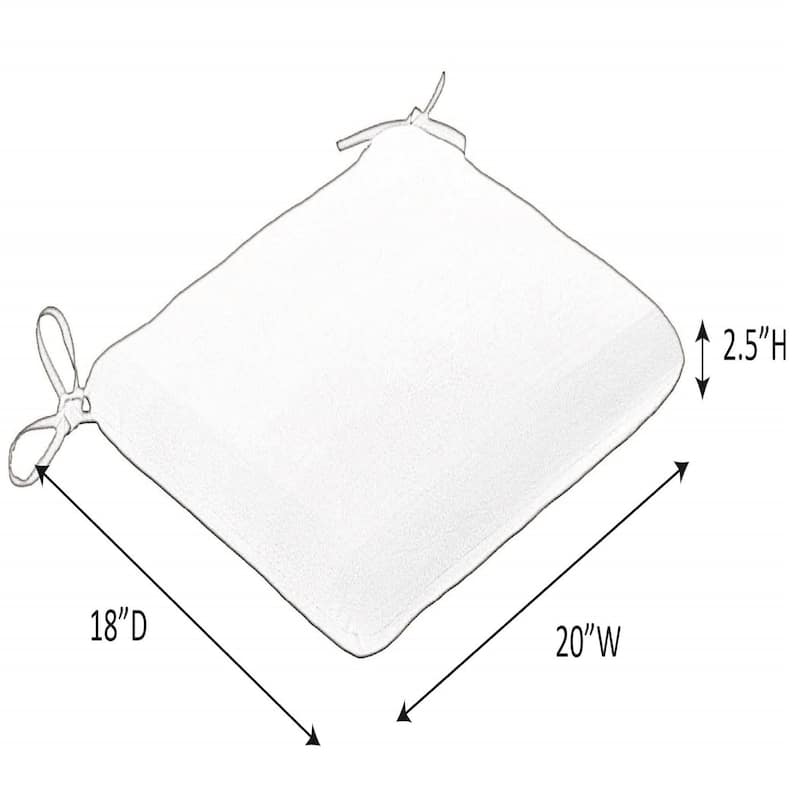 Sunbrella Solid Fabric 2-Piece Indoor/Outdoor Seat Pad Cushion, 18"W x 18"L