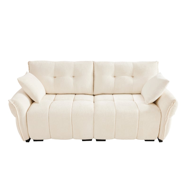 Modern 2-Seater Loveseats Sofa with Throw Pillow