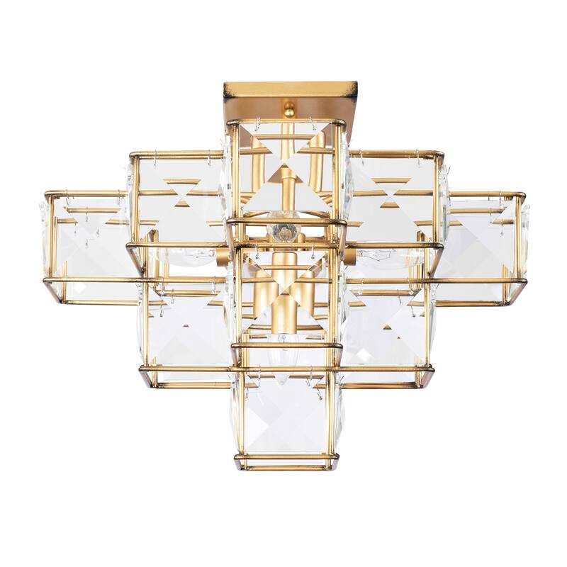 Varaluz Cubic 5-Light Semi-Flush Ceiling Light - Calypso Gold