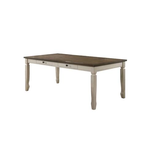 Best Master Furniture 78 Inch Oak Cream Rectangular Dining Table