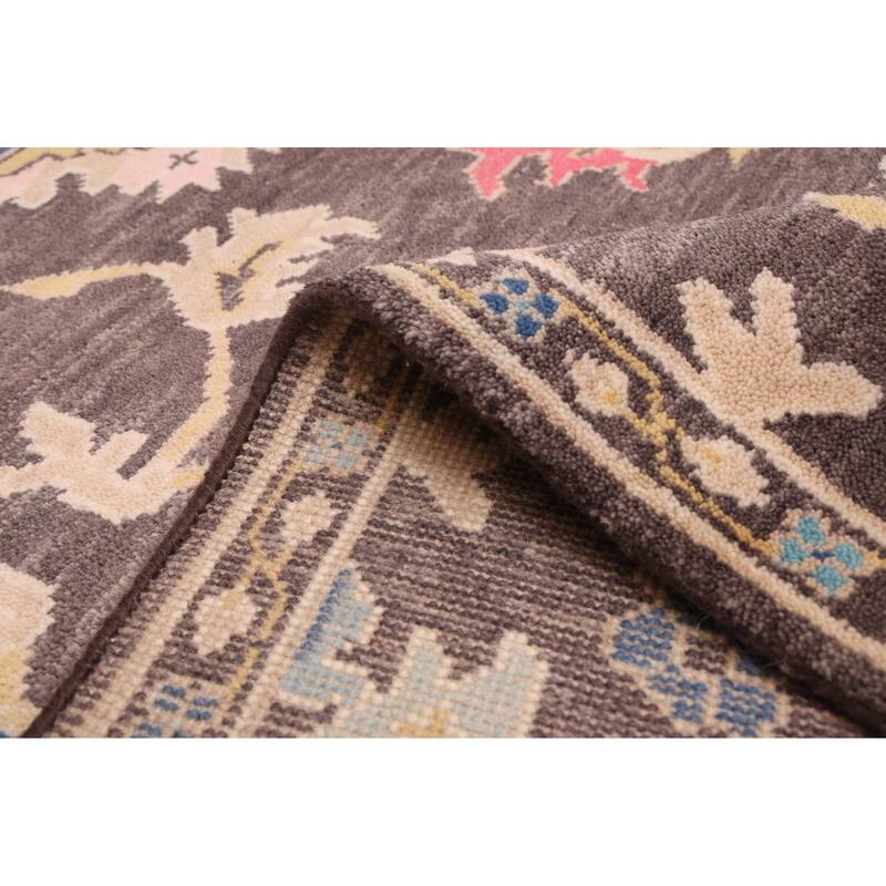 ECARPETGALLERY Hand-knotted Modern Oushak Charcoal Wool Rug - 8'2 x 9'10