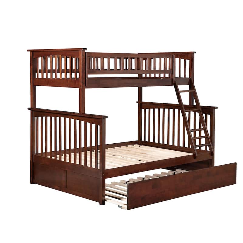 Columbia Bunk Bed Twin over Full with Full Trundle Bed