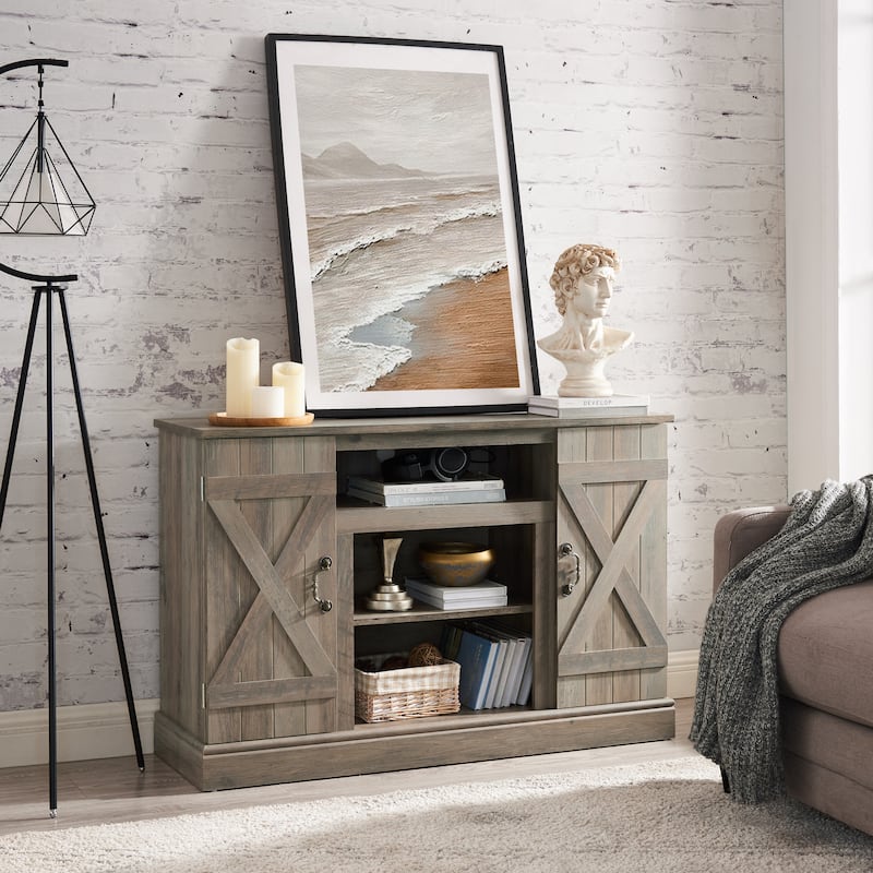 47" TV Stand with with Open Shelves and 2 Cabinet for TVs Up to 50"