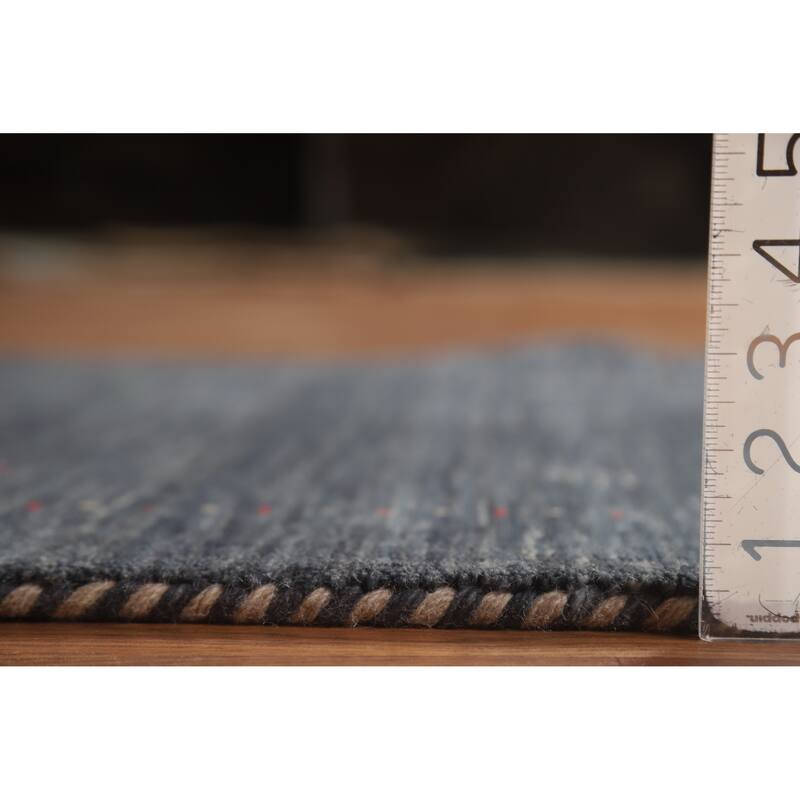 Hand Knotted Oriental 100% Wool Carpet Tribal Animal Pictorial Greys & Charcoal Gabbeh Area Rug - 4' 11'' X 3' 0''