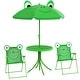 preview thumbnail 1 of 3, Folding Kids Table and Chair Set for Garden, Backyard, Green Green