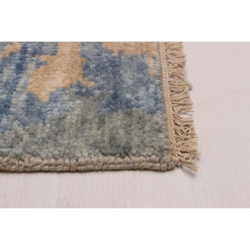 ECARPETGALLERY Hand-knotted Mystique Light Denim Blue Wool Rug - 5' 11" x 9' 2"