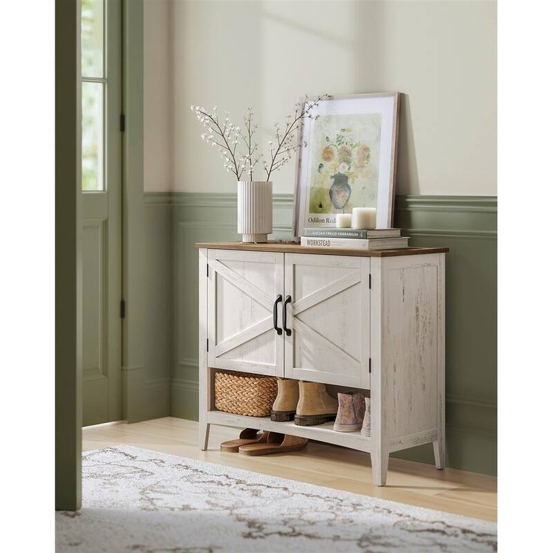 3-Tier Freestanding Shoe Cabinet with Height Adjustable Shelf Suitable for Entryways - 31.5"L x 13.8"W x 27.6"H
