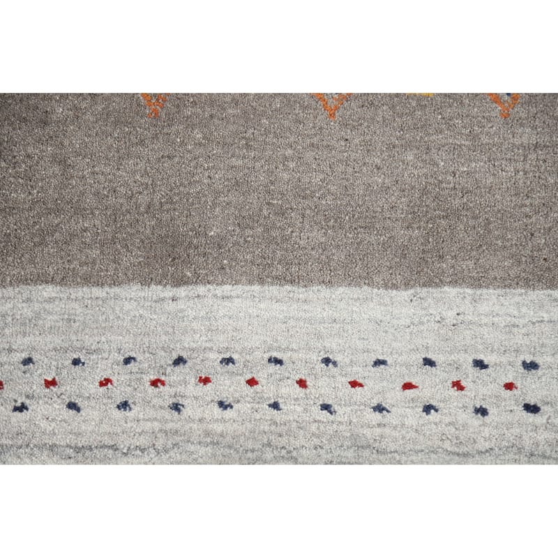 Tribal Gabbeh Indian Rug Handmade Wool Carpet - 4'2" x 5'8"