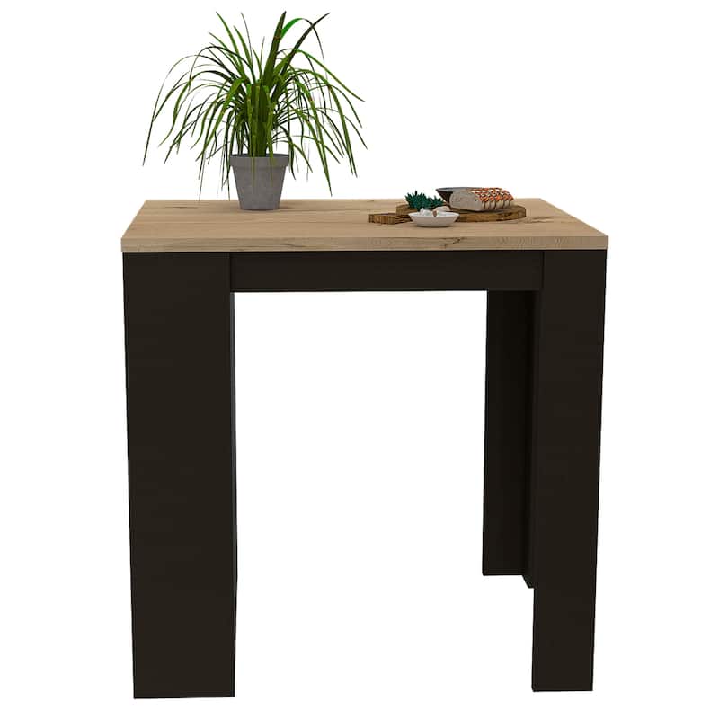 Danna Kitchen Counter Dining Table ,Two Legs, Three Side Shelves