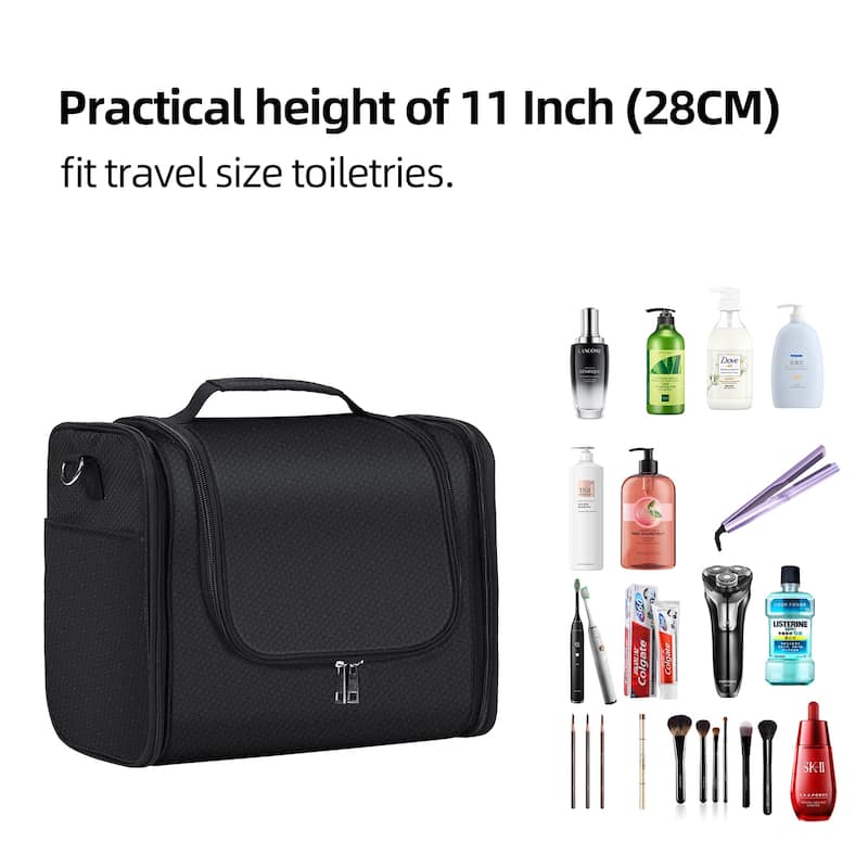 Extra Large Hanging Toiletry Bag for Travel & Daily Use, Water-Resistant Dopp Kit for Makeup, Shaving, Toiletries