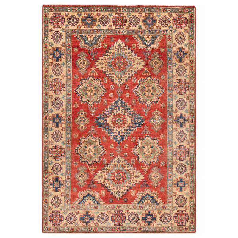 ECARPETGALLERY Hand-knotted Finest Ghazni Red Wool Rug - 6'6 x 9'8 - Red - 6'6 x 9'8