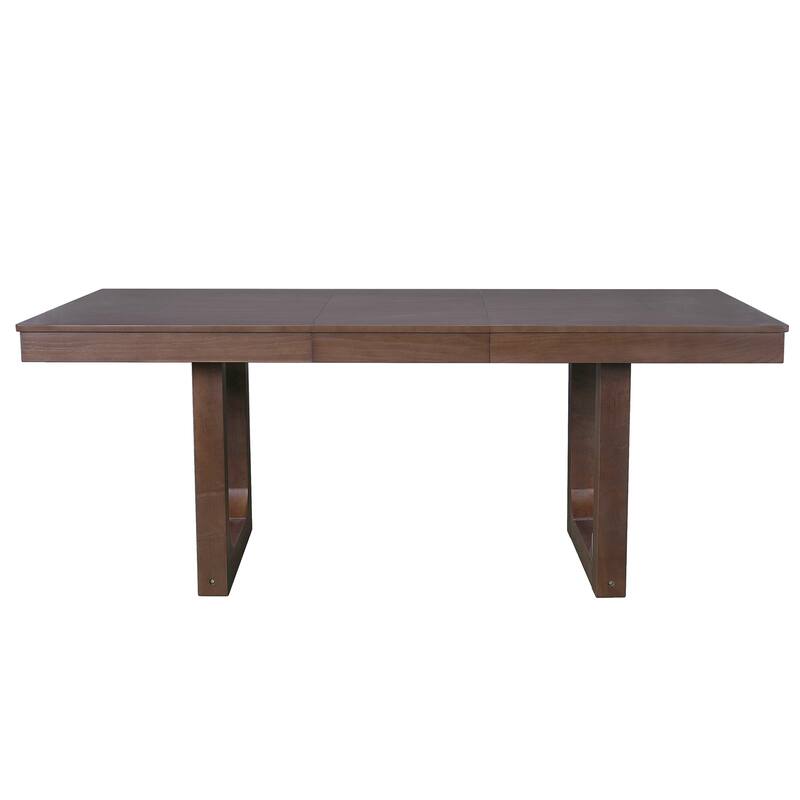 Kitchen Table Chairs Set for 7, Extendable Dining Table Set with Wooden Rectangular Kitchen Table & 6 Upholstered Chairs