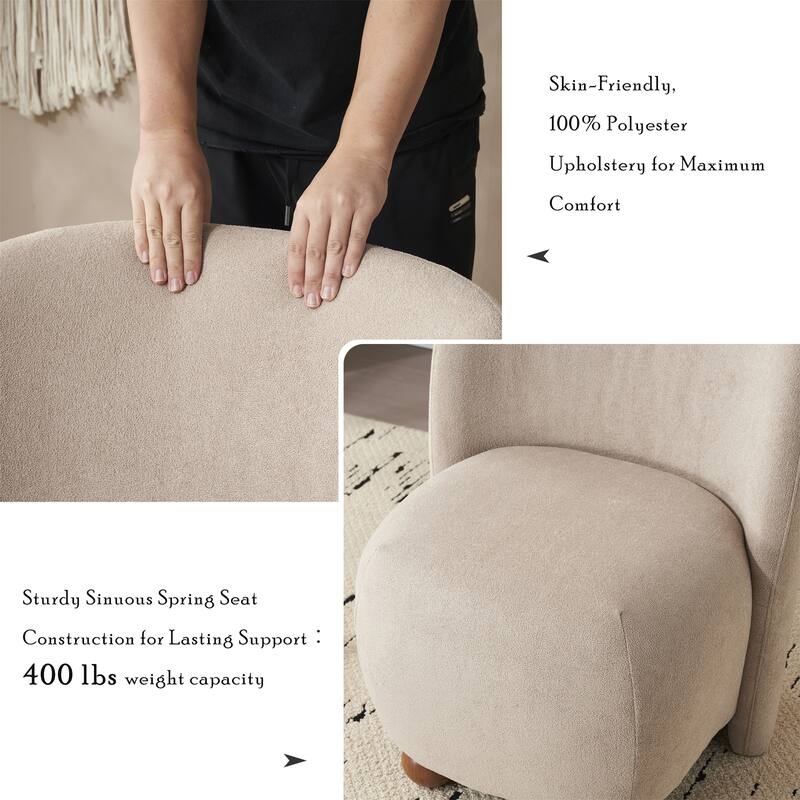 Christopher Knight Home - Eliana Modern Teddy Fabric Accent Chair with Curved Backrest and Legs