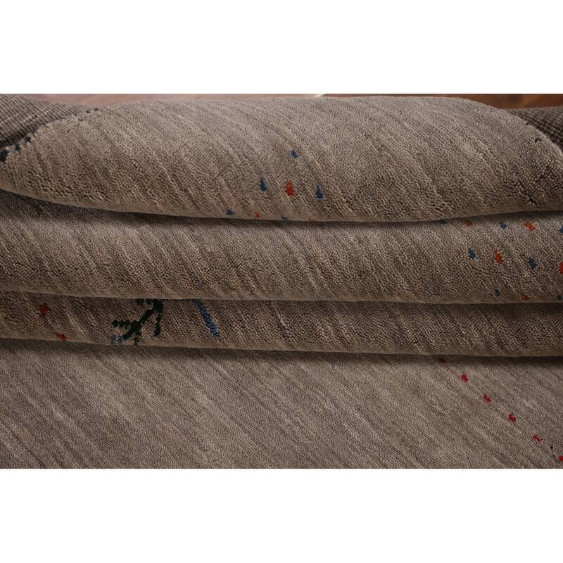 Tribal Gabbeh Living Room Area Rug Handmade Wool Carpet - 6'9"x 9'9"