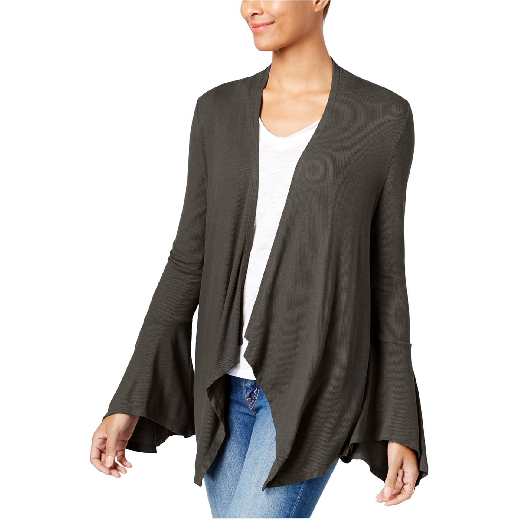 bell sleeve cardigan sweater