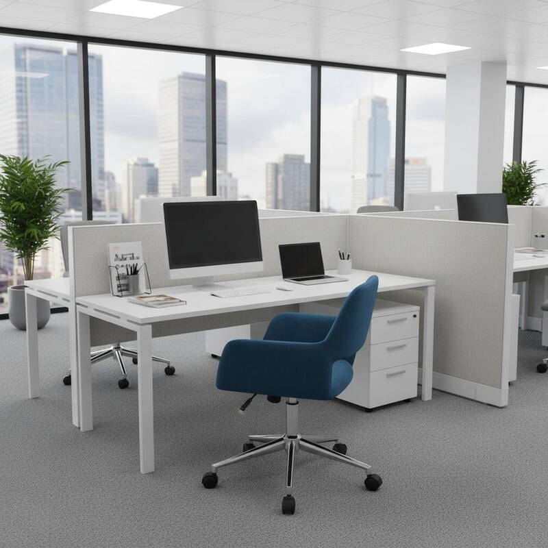 Homylin Modern Velvet Upholstered Task Chair with 360 Degree Swivel