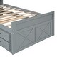 preview thumbnail 36 of 43, Platform Bed Frame with Storage Headboard, Trundle & Charging Station, Wood Captain Bed with 3 Drawers, Low Profile Bed