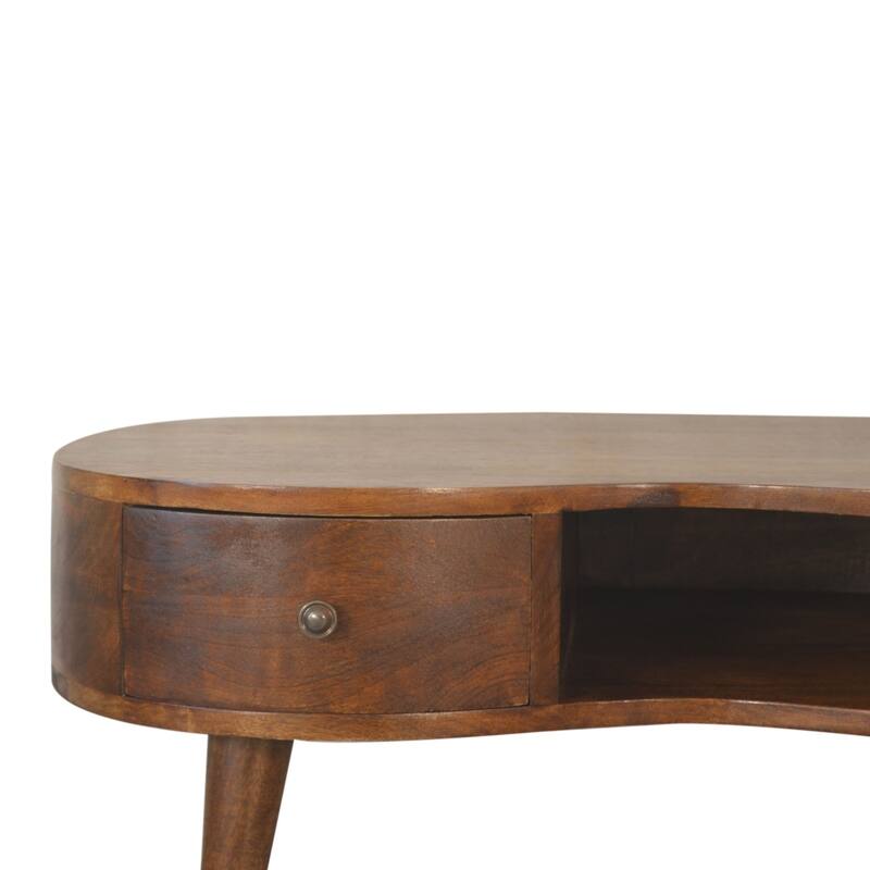 Artisan Furniture mango solid wood Chestnut Solid Wood Wave Coffee Table , Brown,1 Shelf,1 Drawer