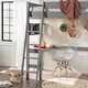preview thumbnail 28 of 35, Walker Edison Solid Wood Twin Loft Bed with Desk