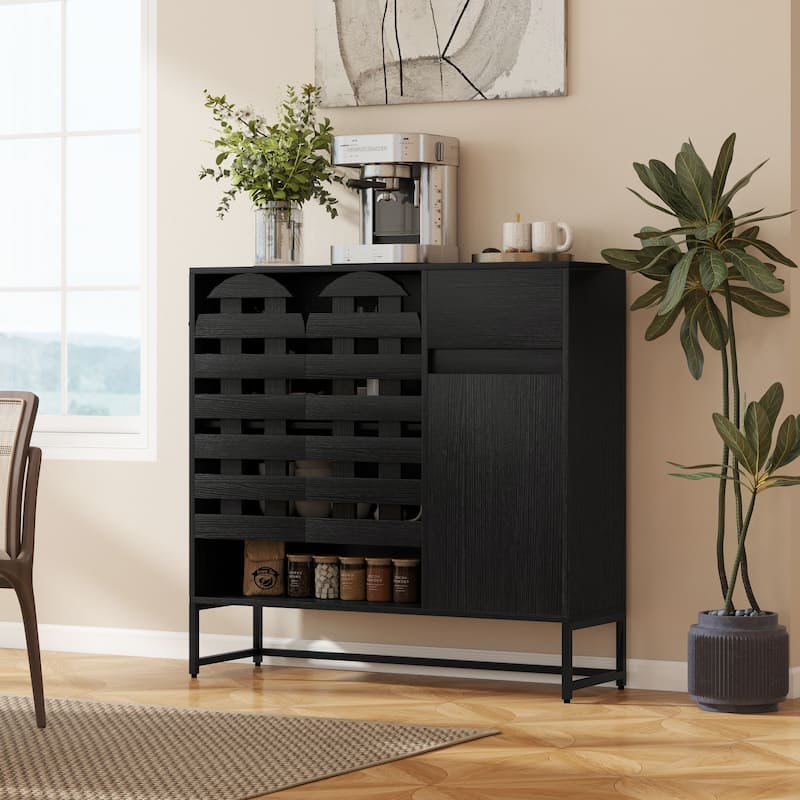 44.3"Sideboard Cabinet With Storage,Coffee Bar Console Table With Storage,Storage Cabinet With Arched Lattice Doors And Drawer
