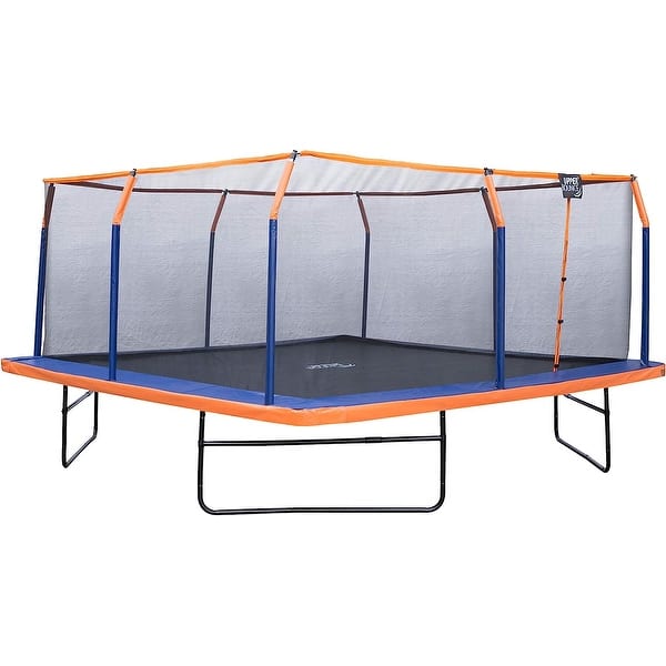 slide 2 of 6, Machrus Upper Bounce 12 x 12 FT Square Trampoline Set with Premium Top-Ring Enclosure and Safety Pad - 12 x 12 Ft