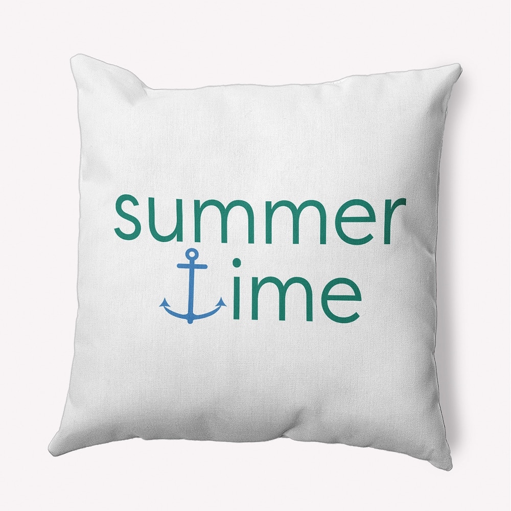 Summer Time Anchored Polyester Indoor/Outdoor Pillow