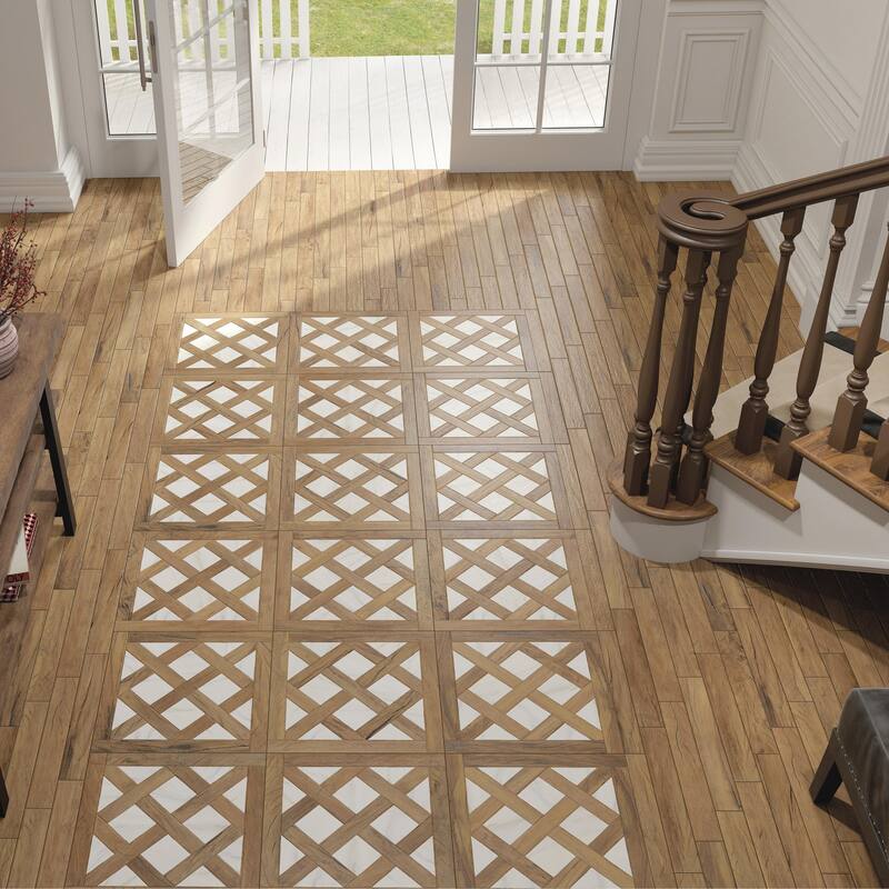 Merola Tile Kings Forest Natural 2-7/8" x 17-3/4" Ceramic Floor and Wall Tile - Case (25 Tiles)