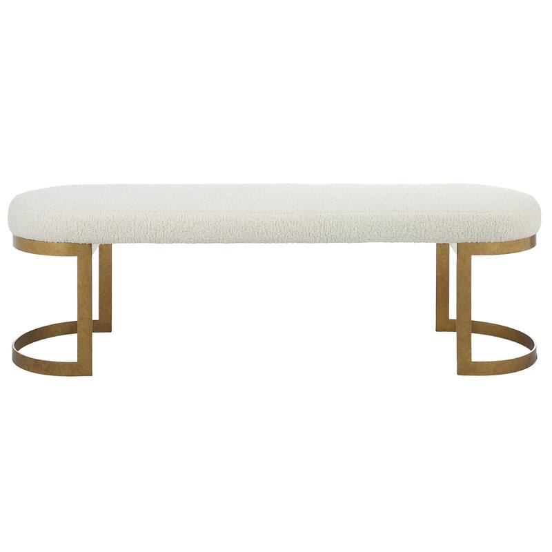 Uttermost 23757 Infinity 60" Wide Bench - Gold / White
