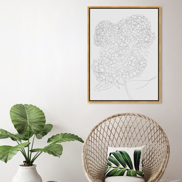 Oliver Gal 'Hydrangea' Floral and Botanical Wall Art Framed Canvas