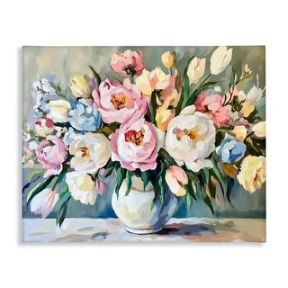 Stupell Pastel Peony Bunch Bouquet Canvas Wall Art Design by Petal ...