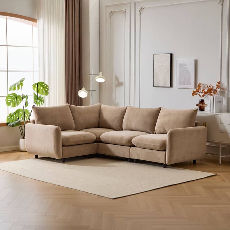 Christopher Knight Home - Evelyn Modern Modular Upholstery L-Shaped Sectional Sofa