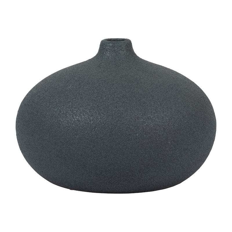 Sagebrook Home Ceramic Solid Cotton Round Volcanic Vase