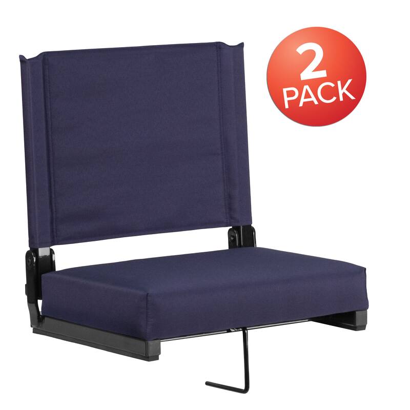 2 Pack 500 lb. Rated Lightweight Stadium Chair-Handle-Padded Seat