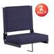 2 Pack 500 lb. Rated Lightweight Stadium Chair-Handle-Padded Seat