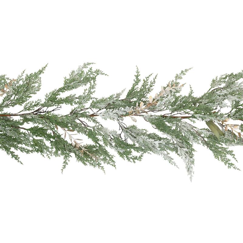 Real Touch™ Flocked Cedar Pine Artificial Christmas Garland - 10' - Unlit