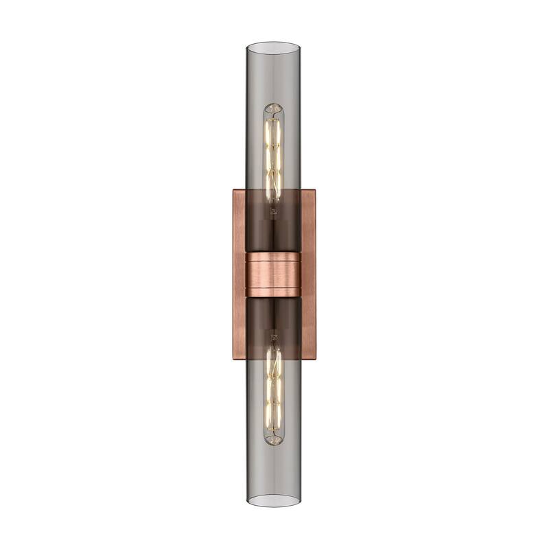Innovations Lighting 617-2W-3-24 Ballston Urban Vanity Ballston Urban - Antique Copper / Plated Smoke